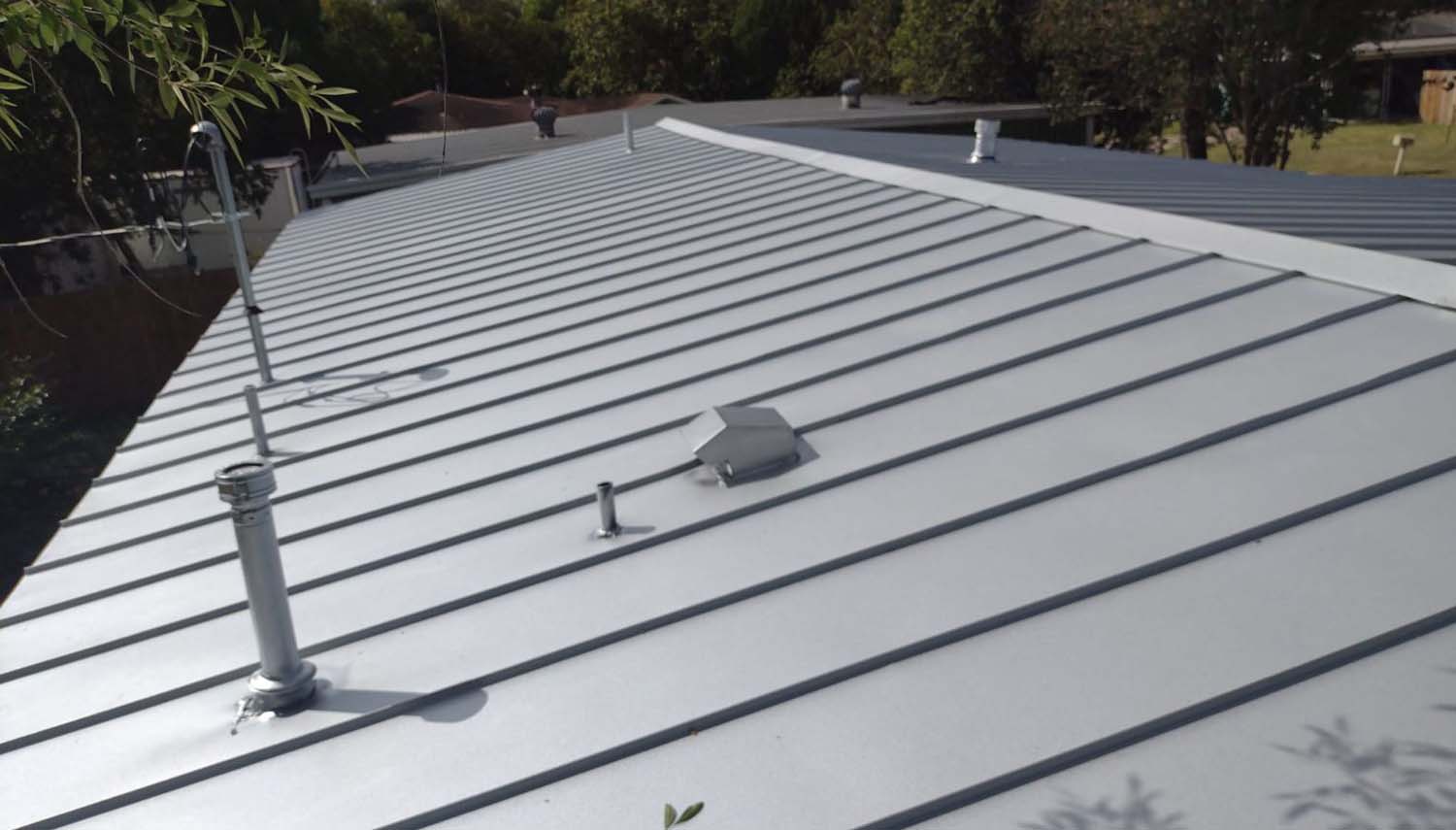 view off a metal roof installation