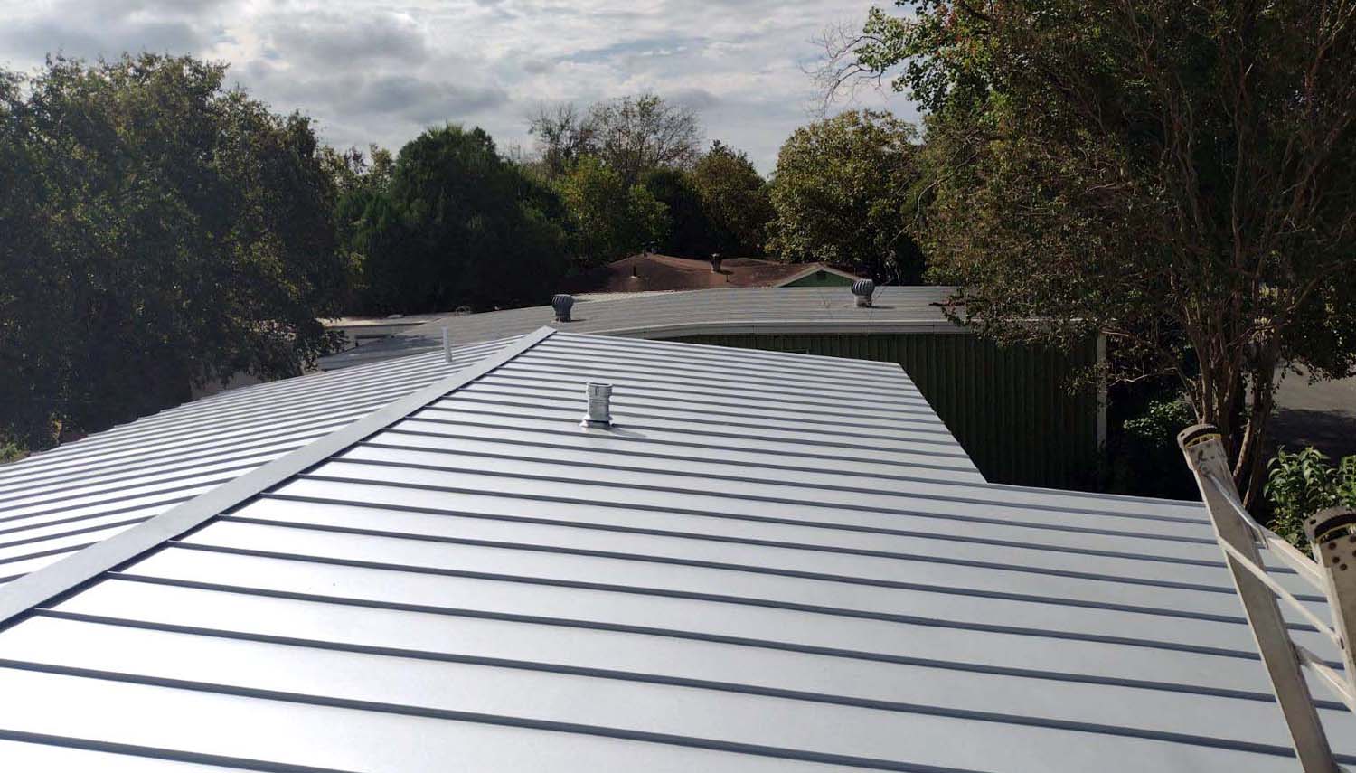 top view of metal roof installation from san antonio roofing contractor
