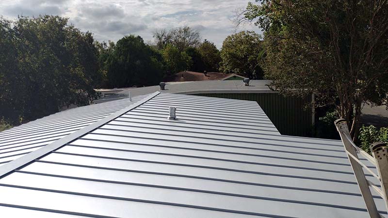 view looking across the top of a metal roofing in san antonio texas