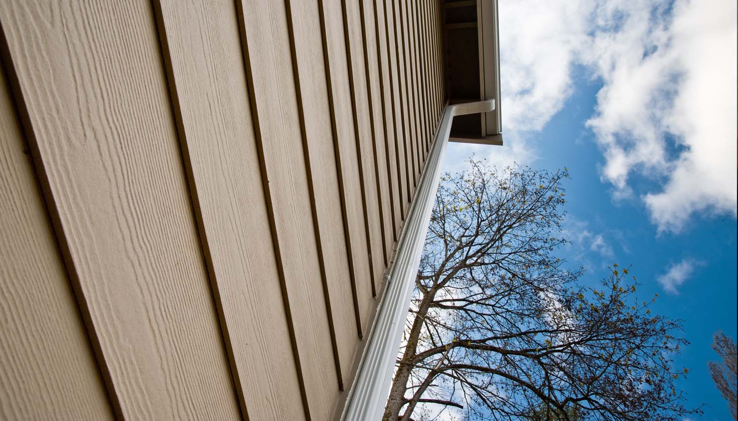 close view of siding on a house looking towards any