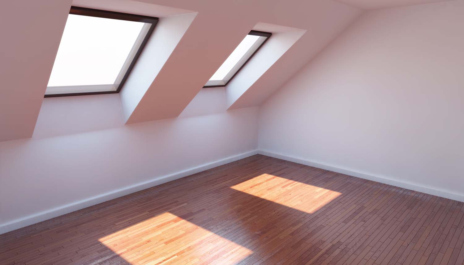 light coming into the attic from attic skylight