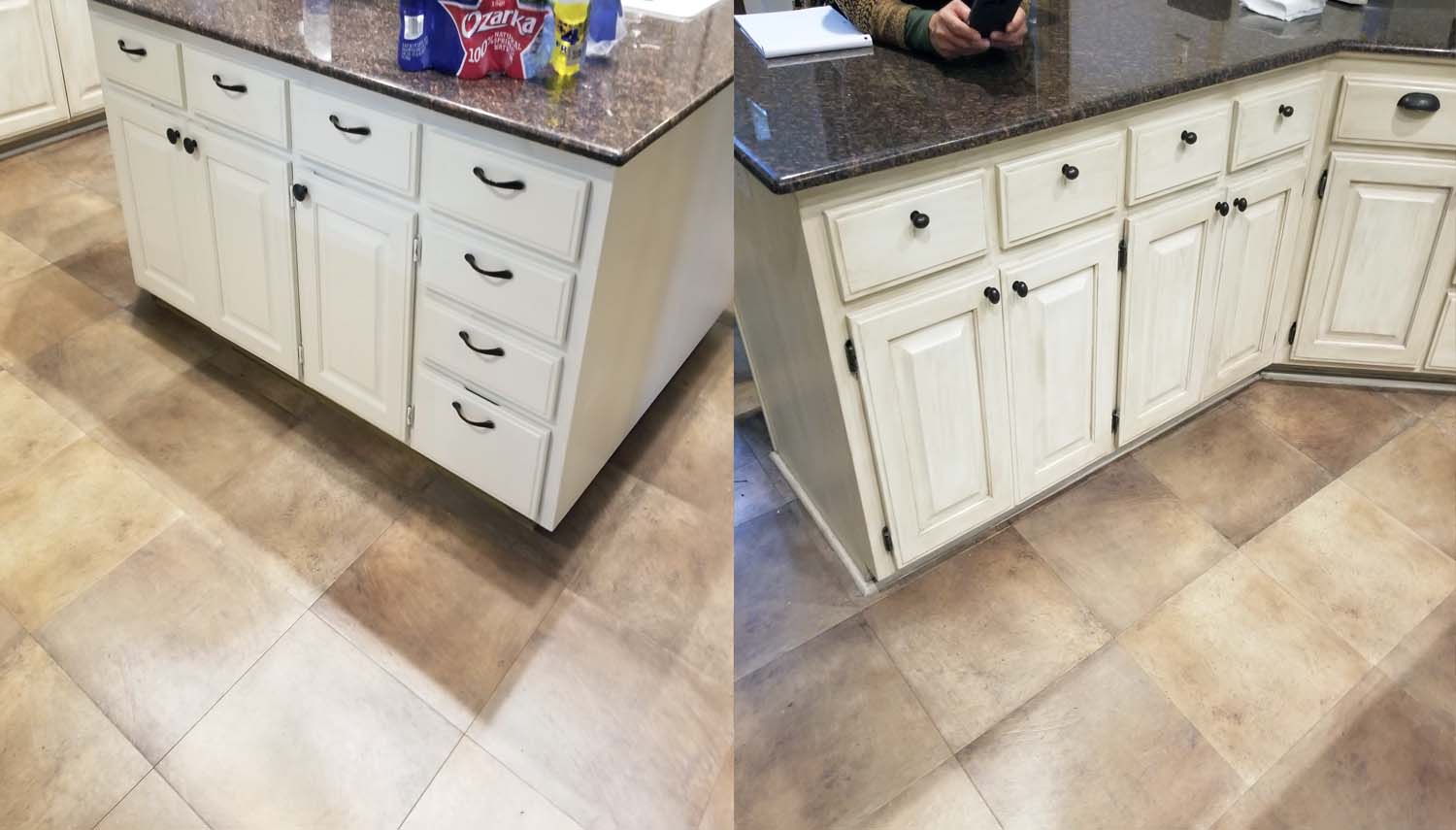 picture of an island and tile int he kitchen after a kitchen remodeling project