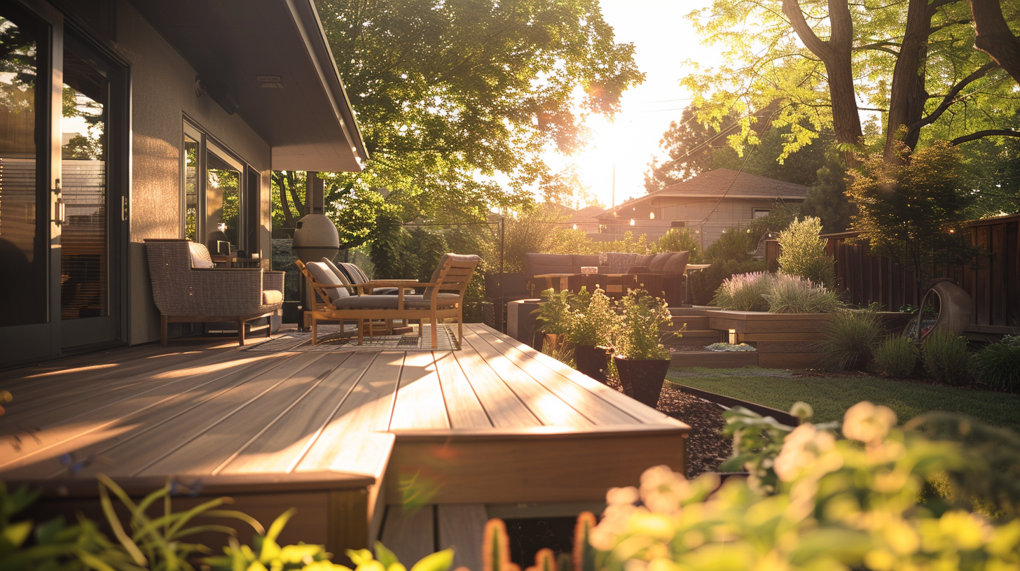 The diversity and allure of modern American backyards feature stunning contemporary deck installations.