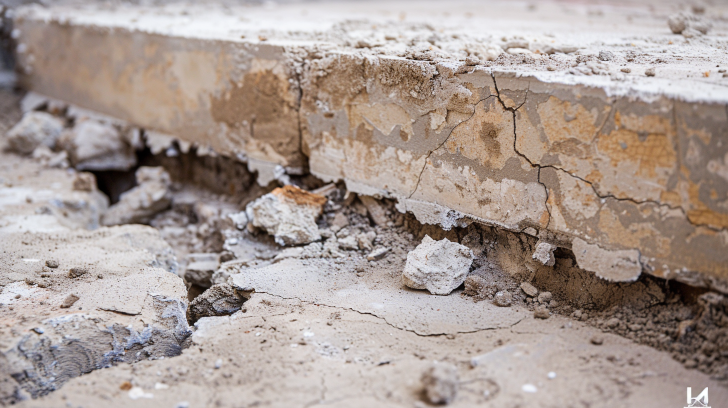 An image of the foundation structure in a renovation house project. It shows foundation cracks that need to be repaired.