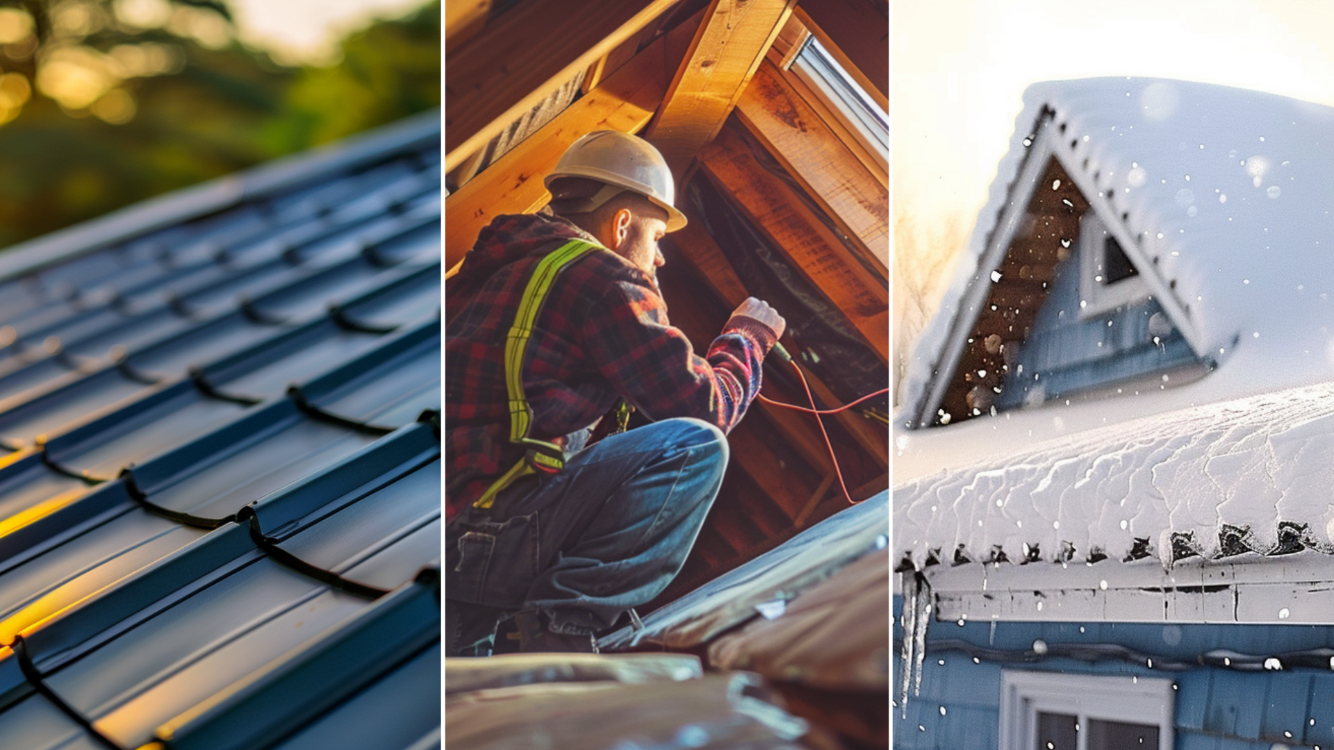 A close-up shot of a beautiful metal roof on a San Antonio Texas home.</p>
<p>create an image of a roof that is full of snow.</p>
<p>Create an image of an attic with proper ventilation, catch the details of a well-surrounded ventilation of attic and fixed floor, and a roofing construction worker fixing the installation in the attic.