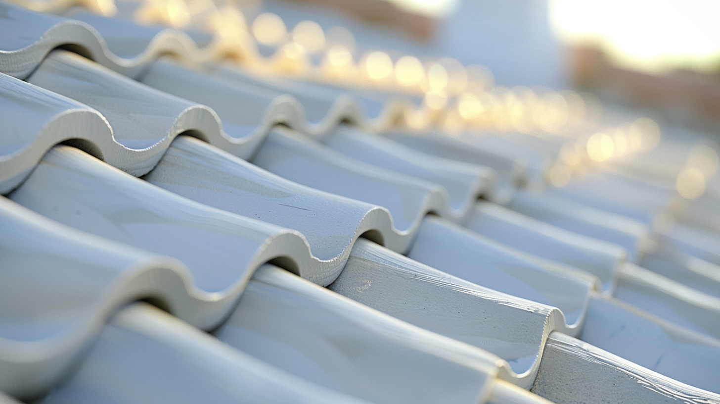 A close-up shot of a cool roof.