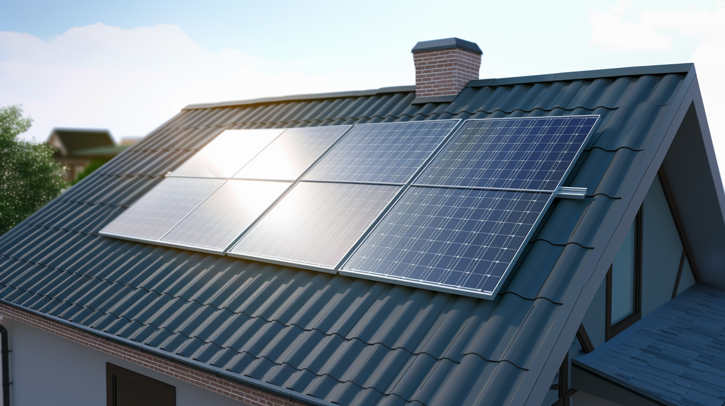 A photo of monocrystalline solar panels on the roof of a house.