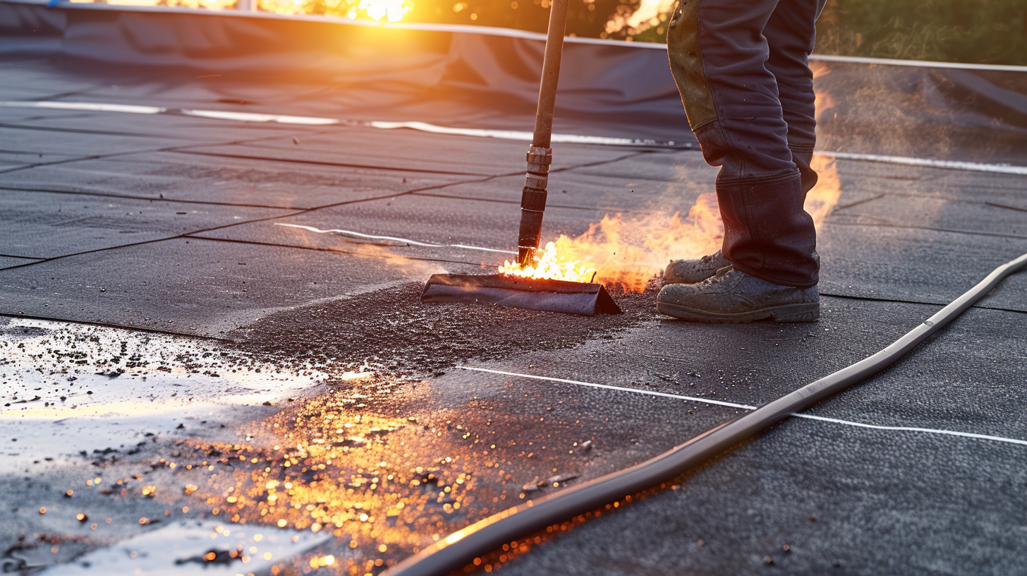 A roofing contractor working on a roof.