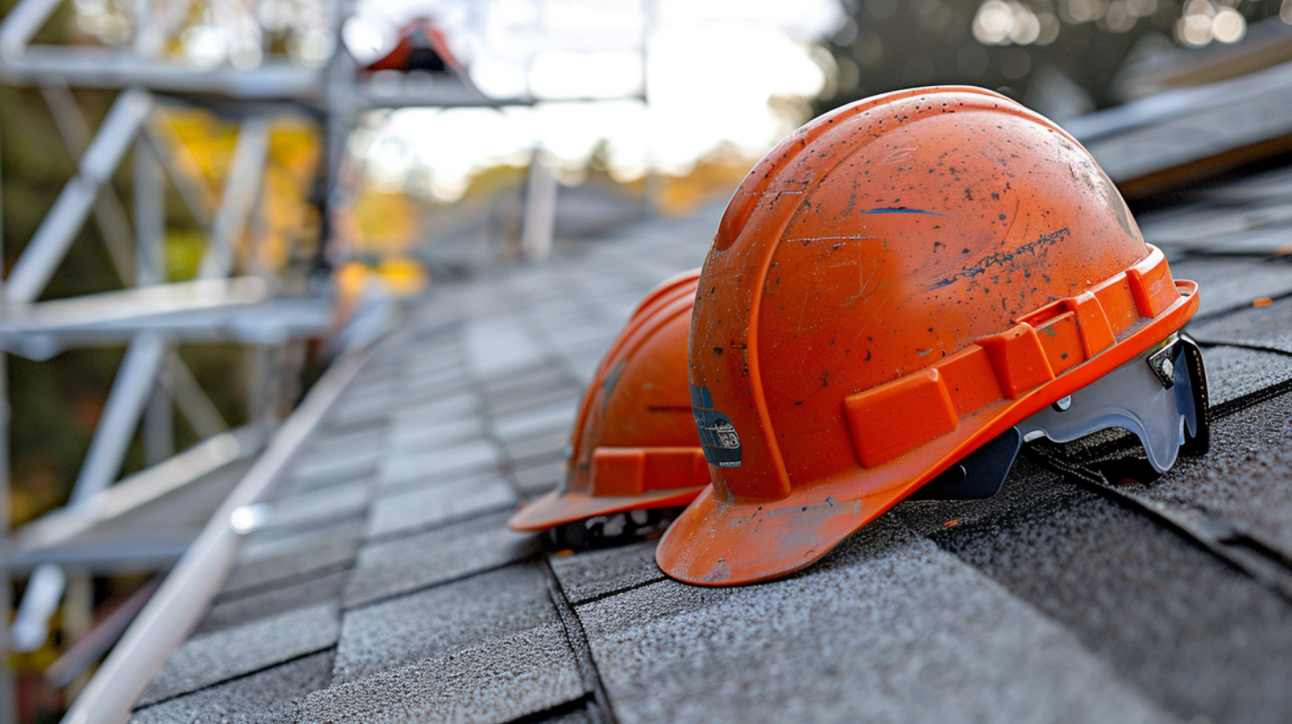 A close-up image of hard hats, showcasing its importance to safety.