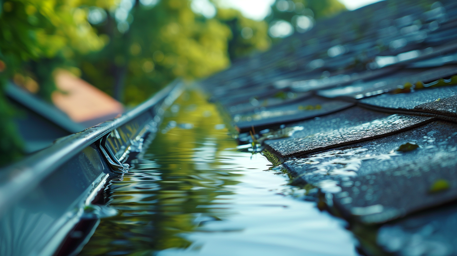 A roof with ponding water.