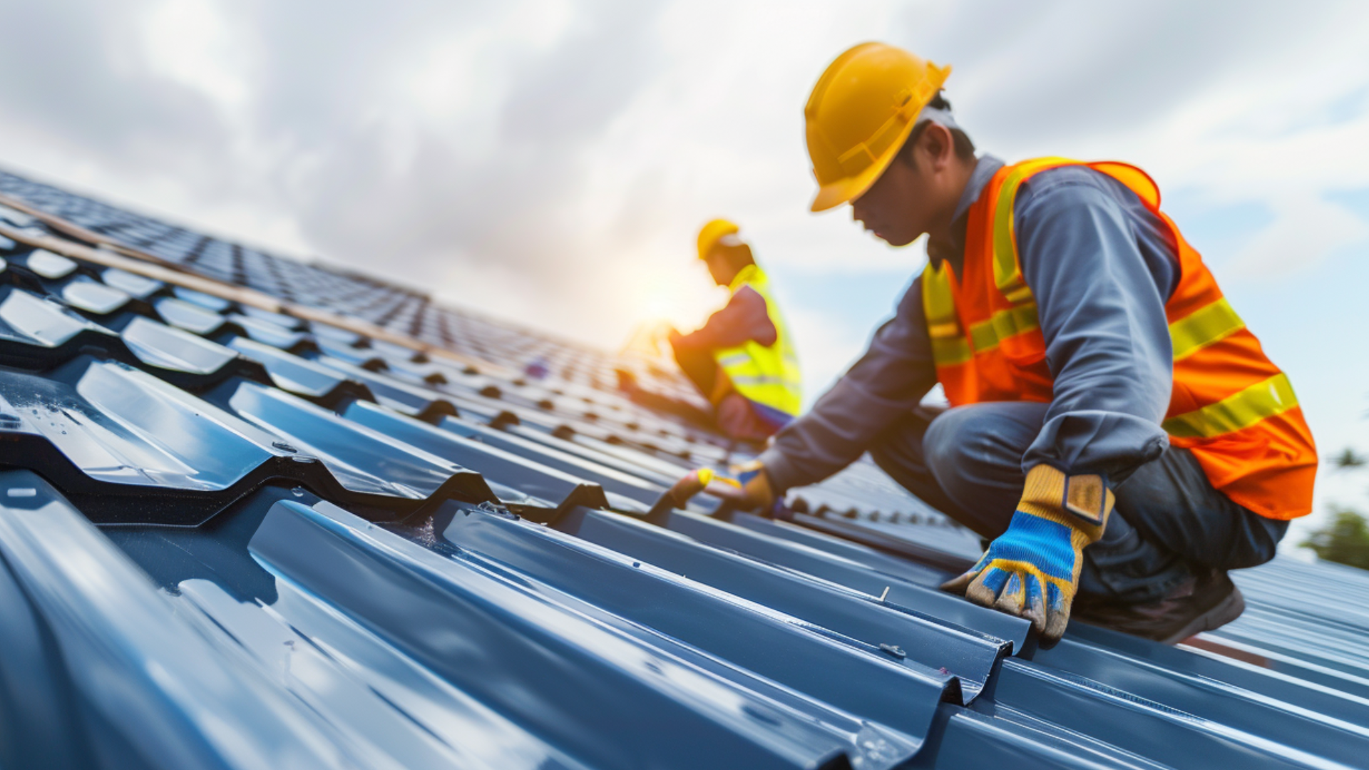 A roofing contractor installing a new roof.