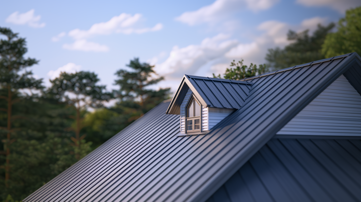 A metal roof installed in a residential home.