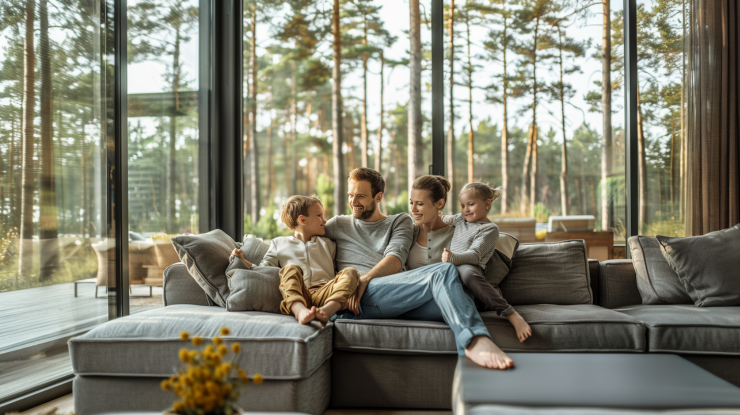A family enjoying the indoor comfort caused by cool roofing.