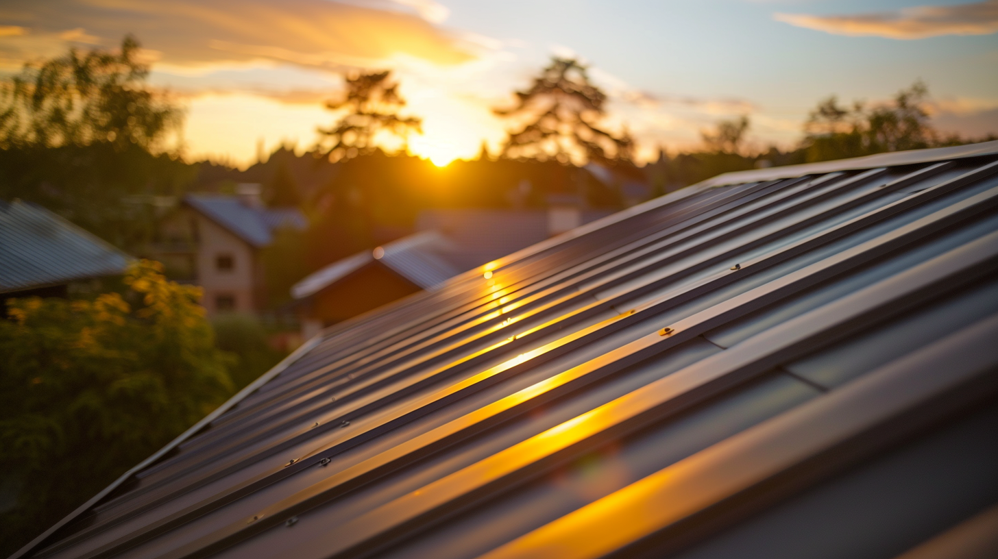 A metal roof is installed in a home.