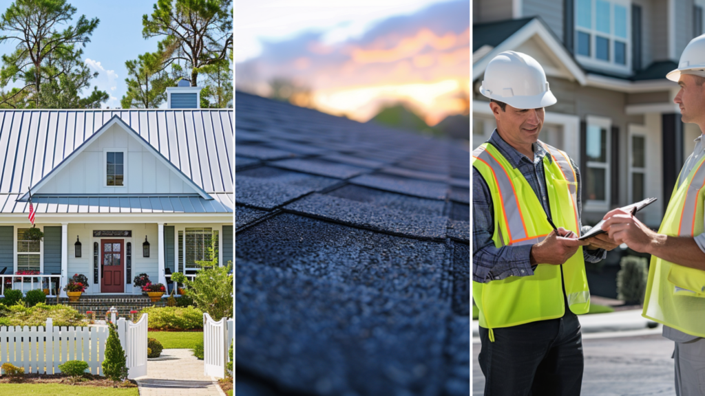 A newly installed asphalt shingle in a residential home.