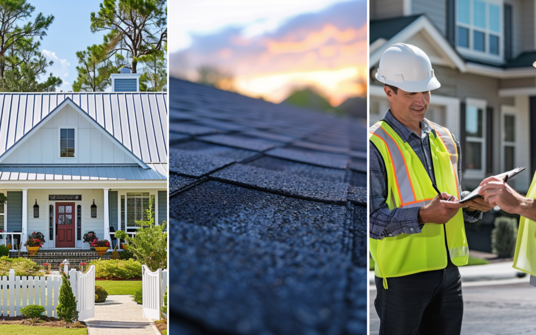 A newly installed asphalt shingle in a residential home.