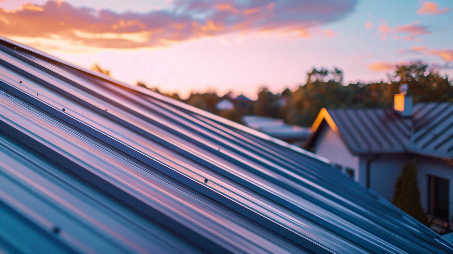 A metal roof installed in a house.