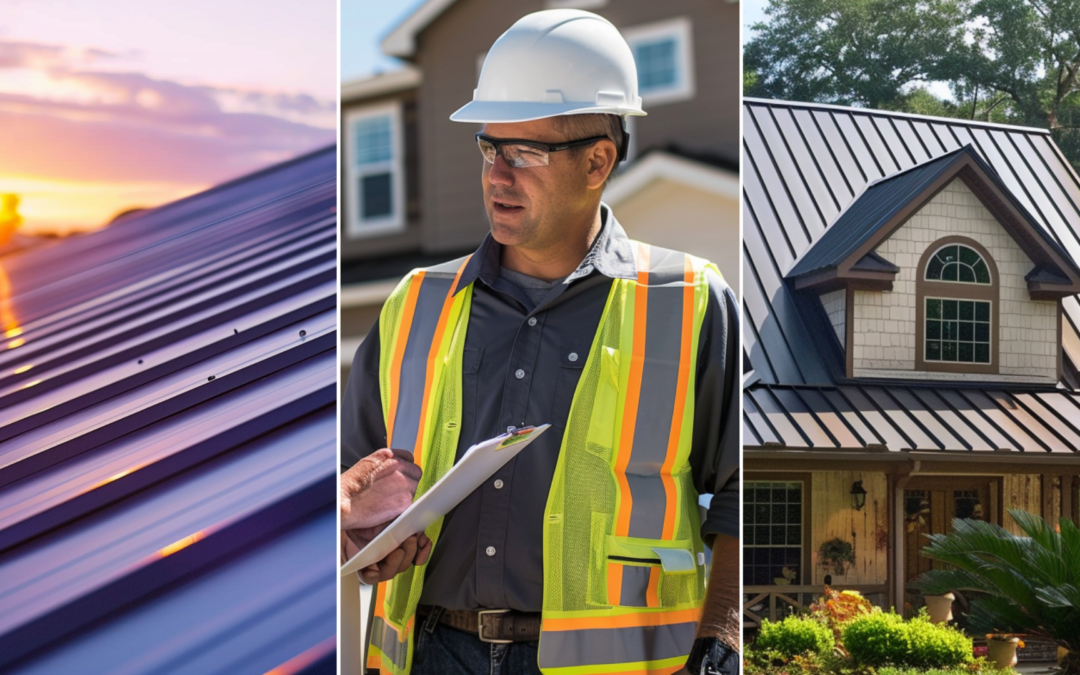 A newly installed metal roofing.