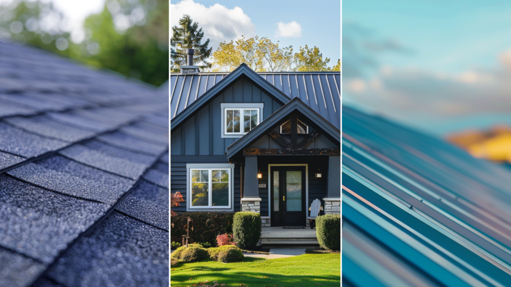 A modern residential house with metal roofing.