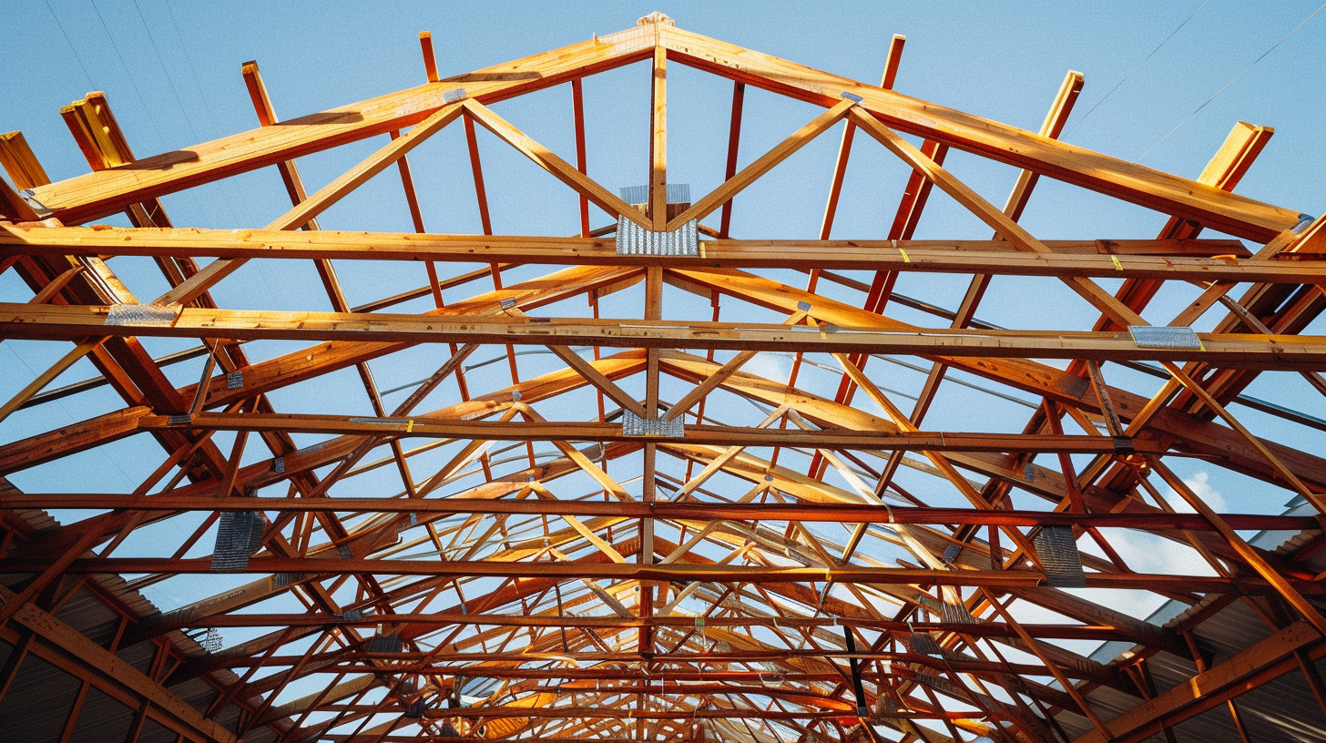 An image of roof truss design in San Antonio, Texas.