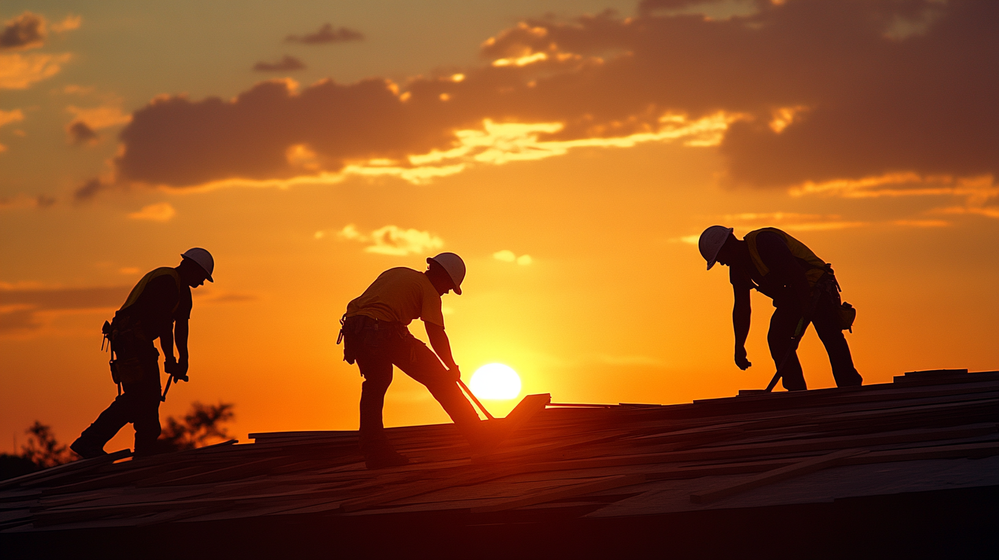 roofers at work.