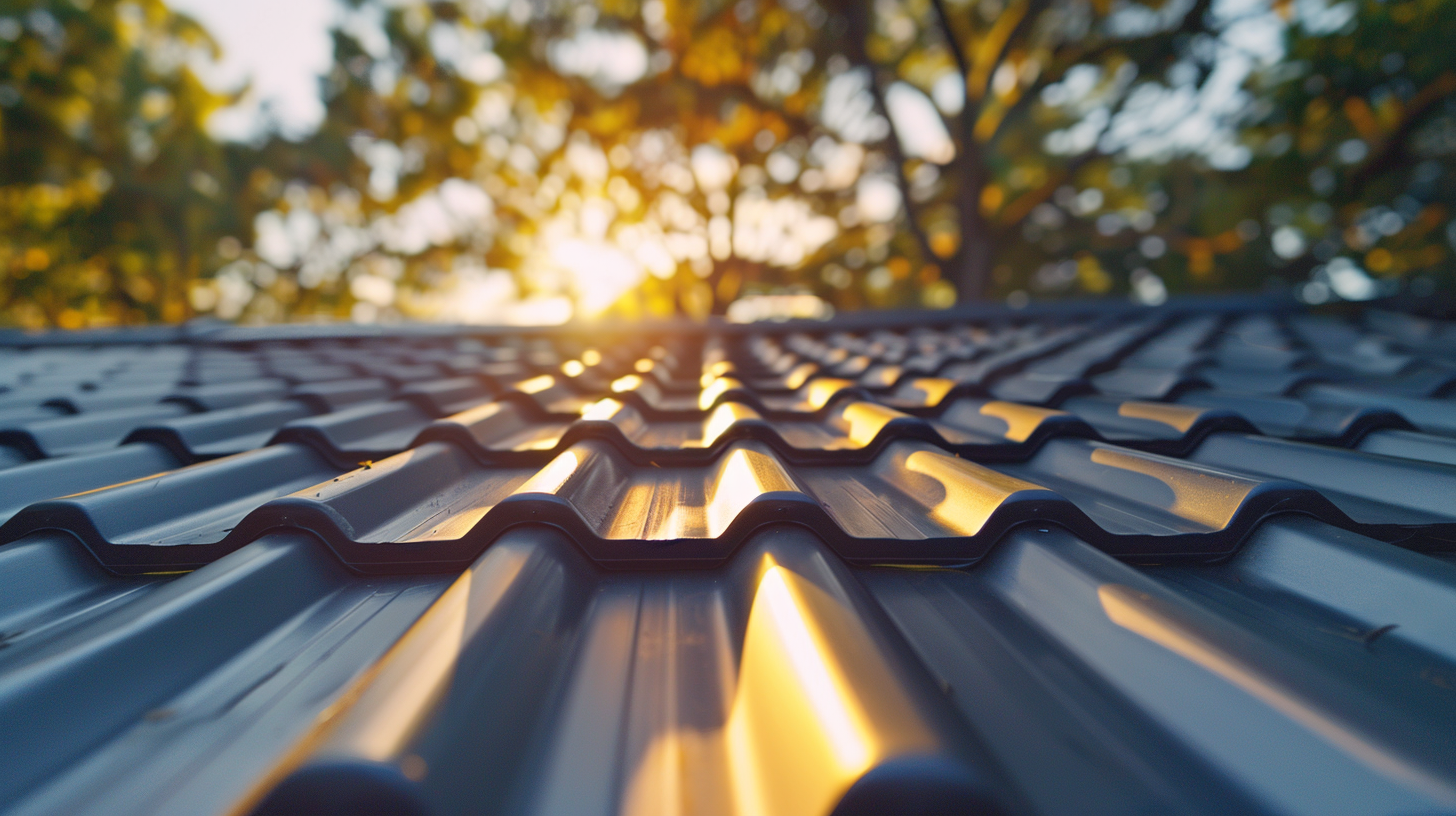 A house with metal roofing.