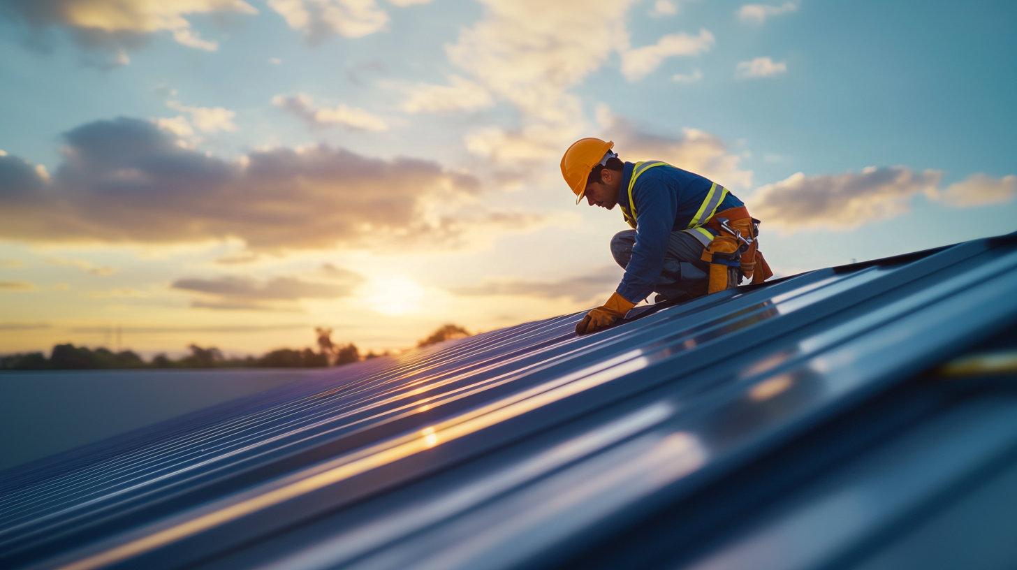 A roofing contractor checking the roof.