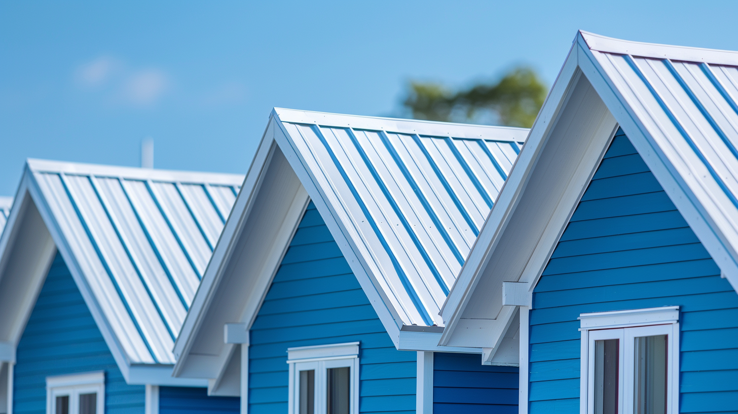 A residential house with white roofing.