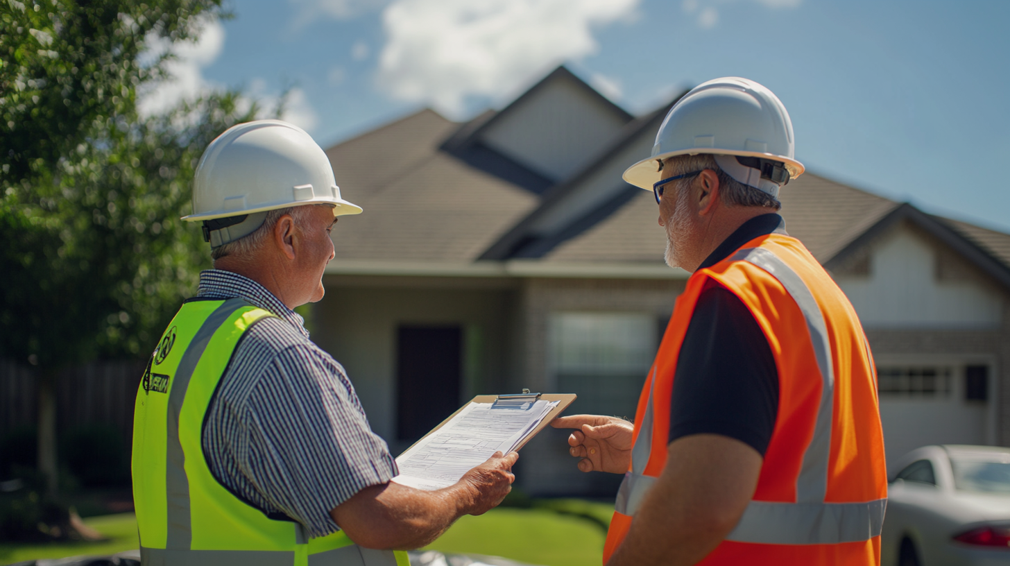 Two roofing contractor having an inspection.