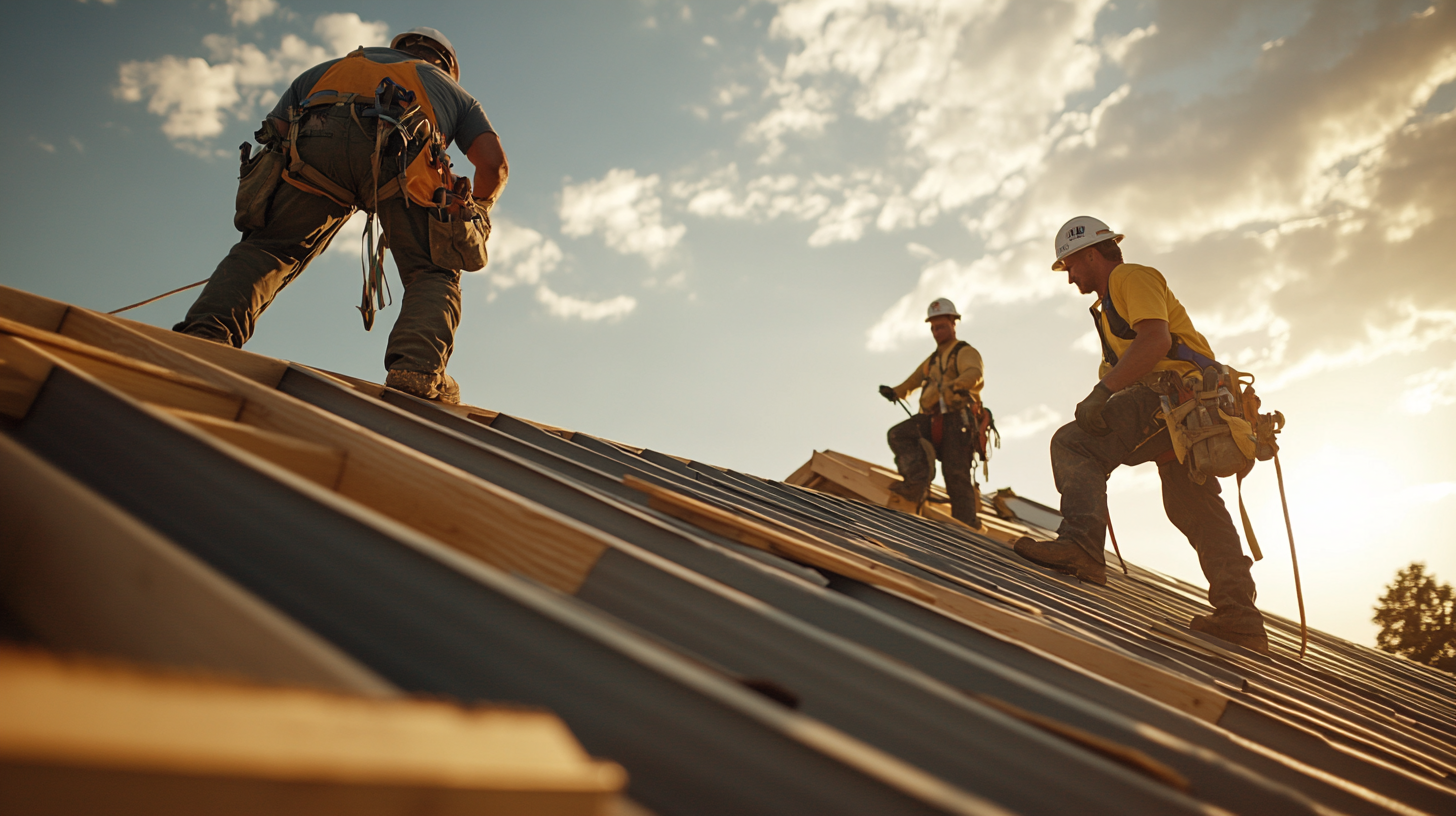 roofers at work.